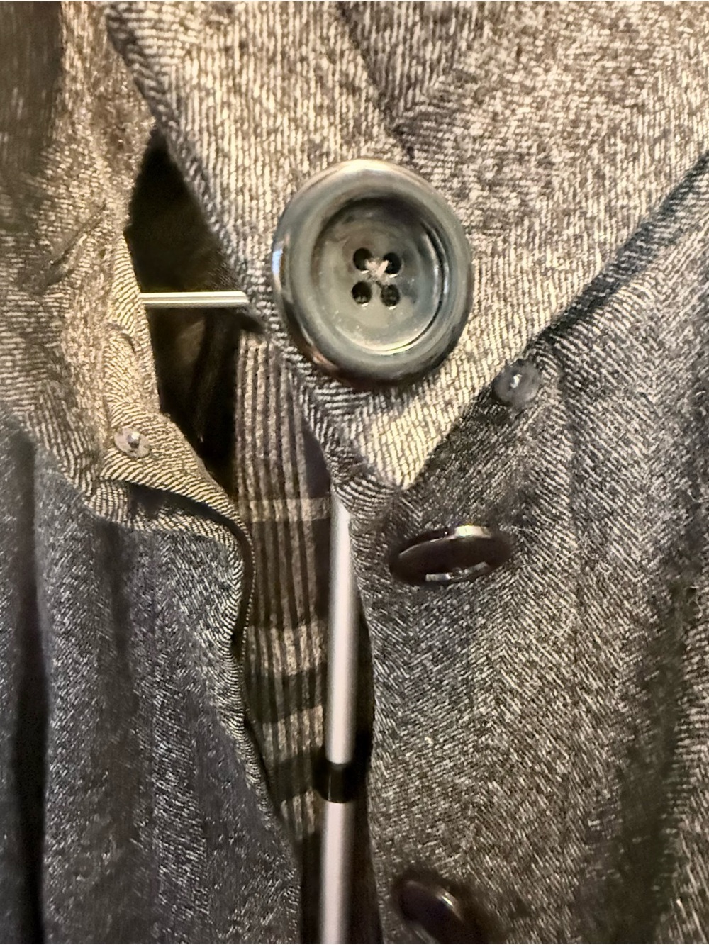 Yigal Azrouel Womems  Grey Button-Front Pea Coat - Picture 4 of 14
